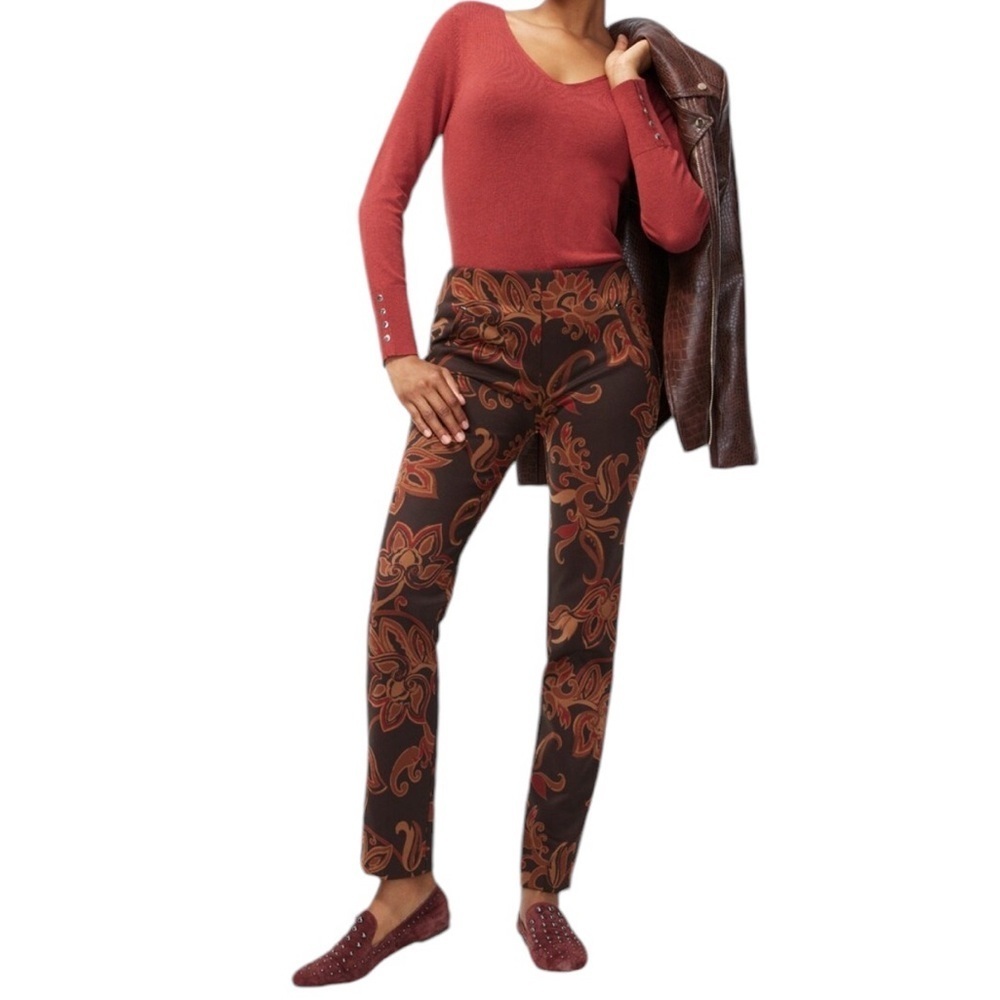 Chicos Ponte Floral Ankle Pants - Picture 10 of 12
